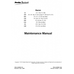 Beechcraft Baron 55, A55, B55, C55, D55, E55, 58, G58 Maintenance Manual 55-590000-13G2