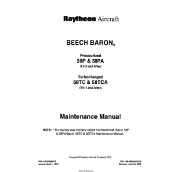 Beechcraft Baron 5P-PA-TC-TCA Maintenance Manual 102-590000-5A25