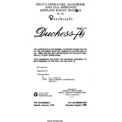 Beechcraft Duchess 76 Pilot's Operating Handbook and Flight Manual 105-59000-5A5