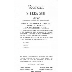 Beechcraft Sierra 200 B24R Pilot's Operating Handbook & Flight Manual/POH 1980 - 1990 169-590023-15A2 