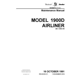Beechcraft Model 1900D Airliner UE-1 and ON Maintenance Manual 129-590000-15C1