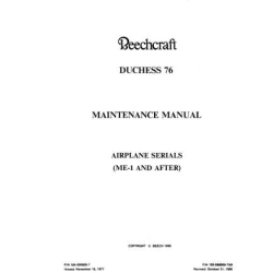 Beechcraft Duchess 76 Maintenance Manual 105-59000-7A9
