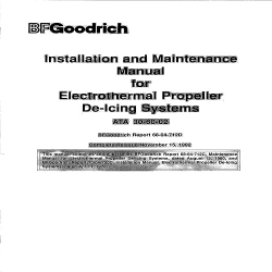 BF Goodrich Electrothermal Propeller De-Icing Systems Installation and Maintenance Manual 68-04-712D