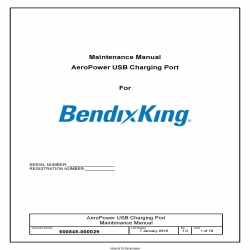Bendix King AeroPower USB Charging Port Maintenance Manual 600845-000029
