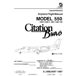 Cessna Citation Bravo Model 550 Airplanes-0801 AND ON Flight Manual 55BFM-11