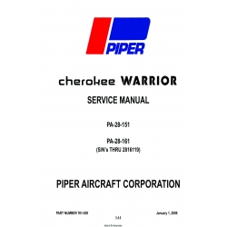 Piper Cherokee Warrior PA-28-151-PA-28-161 Service Manual 761-539_v2009
