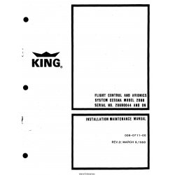 King Flight Control and Avionics System Cessna Model 208B Serial No. 208B0044 and On Installation Manual 006-0711-00