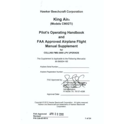 Beechcraft Hawker King Air Model C90GTi Pilot's Operating Handbook and Airplane Flight Manual Supplement for Collins FMS-3000 LPV Upgrade 338-00-0014