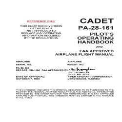 Piper PA-28-161 Cadet Pilots Operating Handbook and Flight Manual VB-1360_v17