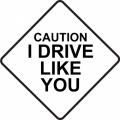 Caution I Drive Like You! STICKER/DECAL!