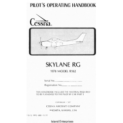 Cessna Skylane RG R182 Pilot's Operating Handbook 1978 D1115-13