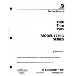 Cessna 172RG Series 1980 thru 1985 Service Manual D2066-1-13 With Temporary Revision D2066-1TR7
