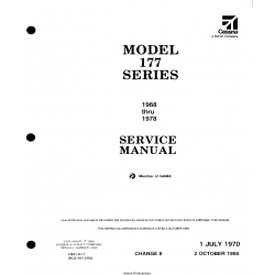 Cessna Model 177 series 1968 thru 1978 Service Manual  D841-8-13 With Revision Number D841-8TR12