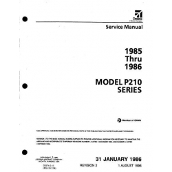 Cessna P210 Series 1985 thru 1986 Service Manual D2074-2-13 With Temporary Revision D2074-2TR9