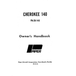 Piper Cherokee 140 PA-28-140 Owner's Handbook 761-512