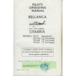 Bellanca Citabria 1975 - 1977 Series Pilot's Operating Manual