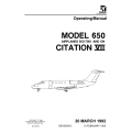 Cessna Citation VII Model 650 Airplanes 650-7001 and On Operating Manual 65C7OM-03