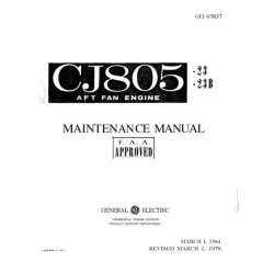 GE CJ805 AFT Engine Maintenance Manual GE1-67837