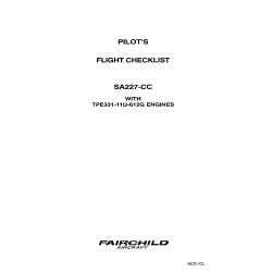 Fairchild SA227-CC with TPE331-11U-612G Engines Pilots Checklist 6CC-CL