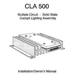 Val CLA 500 Multiple Circuit, Solid State Cockpit Lighting Assembly Installation/Owner's Manual 701026