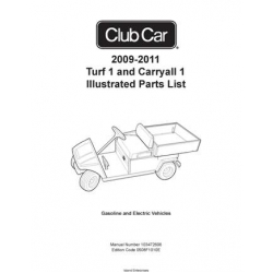 Club Car 2009-2011 Turf 1 Carryall 1 Illustrated Parts List 103472608