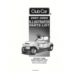 Club Car 2001-2002 DS Golf Cars Illustrated Parts List 102189901
