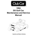 Club Car 1994 DS Golf Car Maintenance and service Manual 101770101