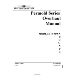 Continental IO-550-A, B, C, G, N, P, R, 2000 Overhaul Manual (part# X30568A)