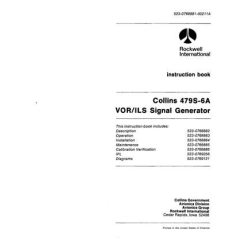 Rockwell Collins 479S-6A VOR/ILS Signal Generator Instruction Book 523-0768881-00211A/523-0768882-102118
