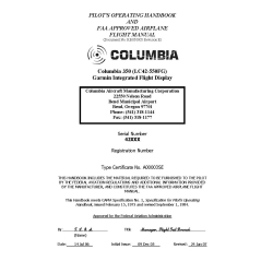 Columbia 350 (LC42-550FG) Garmin Integrated Flight Display Pilot's Operating Handbook and  Airplane Flight Manual 