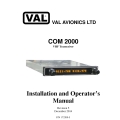 Val Com 2000 VHF Transceiver Installation and Operator's Manual PN 172200-5