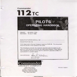 Gulfstream Commander 112TC Aircraft Pilot's Operating Handbook 1986