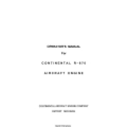 Continental R-670 Aircraft Engine Operator's Manual