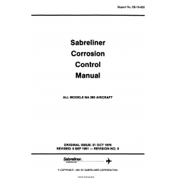 Sabreliner Models NA 265 Aircraft Corrosion Control Manual SR-76-023