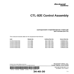 Rockwell Collins CTL-92E Control Assembly Component Maintenance Manual with IPL 34-40-30