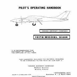 Cessna Model 310R Pilot's Operating Handbook D1528-4-13