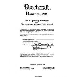 Beechcraft Bonanza D35 Pilot's Opeating Handbook  Airplane Flight Manual 35-590061-7 35-590061-7A4