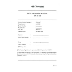Diamond DA 40 NG Airplane Flight Manual 6.01.15-E Revision 3