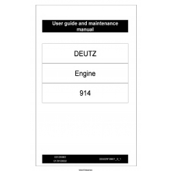 Deutz Engine 914 User Guide and Maintenance Manual 03120382