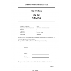 Diamond DA-20 Katana Flight Manual DA202-VLA