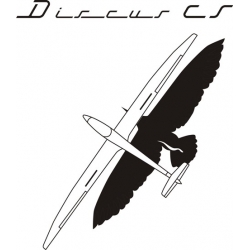 Discus Sailplane Decal/Sticker 9.5''w x 12''h!