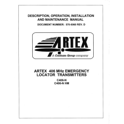 Artex C406-N 406 MHz Emergency Locator Transmitters Operation, Installation Maintenance Manual 570-5060