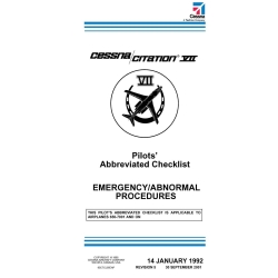 Cessna Citation VII Pilot's Abbreviated Checklist Emergency /Abnormal Procedures 65C7CL05EAP