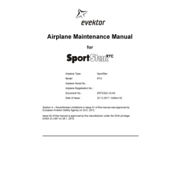 Evektor SportStar RTC Airplane Maintenance Manual Edition 2