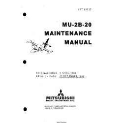 Mitsubishi MU-2B-20 Maintenance Manual YET68035