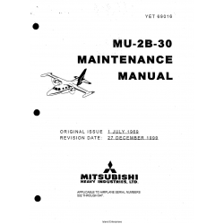 Mitsubishi MU-2B-30 Maintenance Manual YET69016