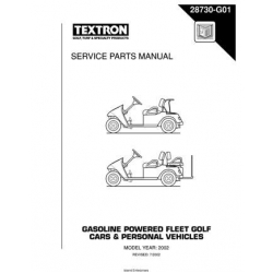 Ezgo Gasoline Powered Fleet Golf Cars & Personal Vehicles Service Parts Manual (2002) 28730-G01