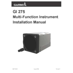 Garmin GI 275 Multi-Function Instrument Installation Manual 190-02246-00