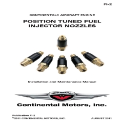 Continental Position Tuned Fuel Injector Nozzles Installation and Maintenance Manual FI-2