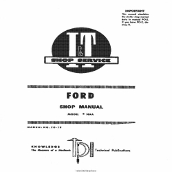 Ford I&T Shop Service Manual No. FO-19 Shop Manual